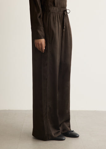 Fluid Satin Jacquard Elasticated Pants