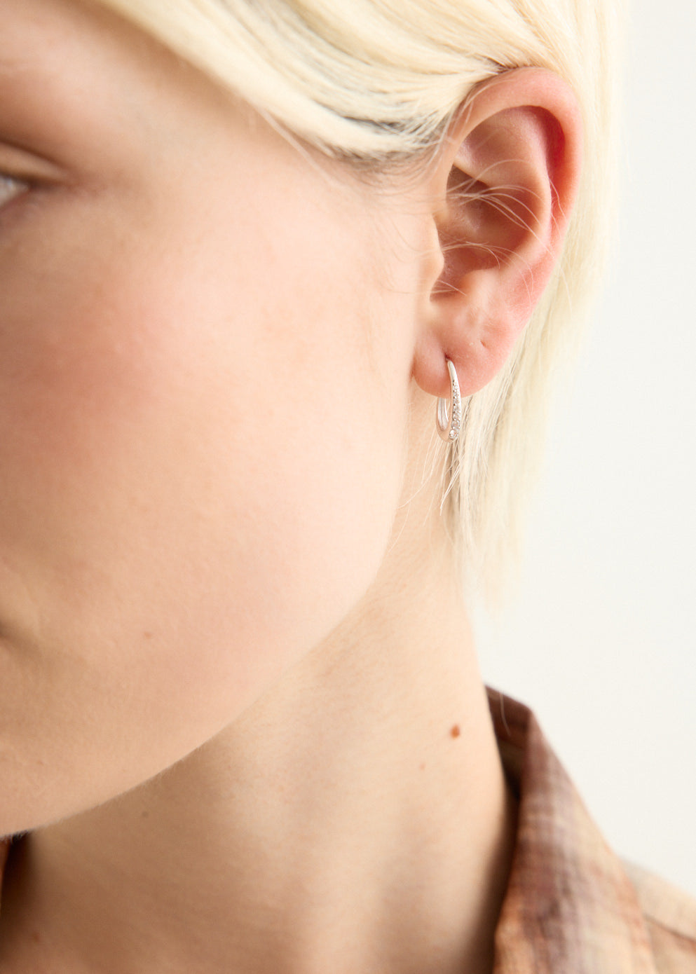 Silver Half Hoop Earrings