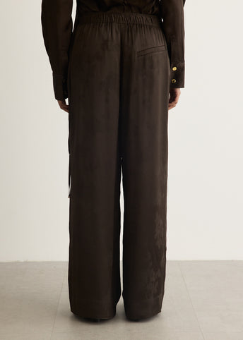 Fluid Satin Jacquard Elasticated Pants