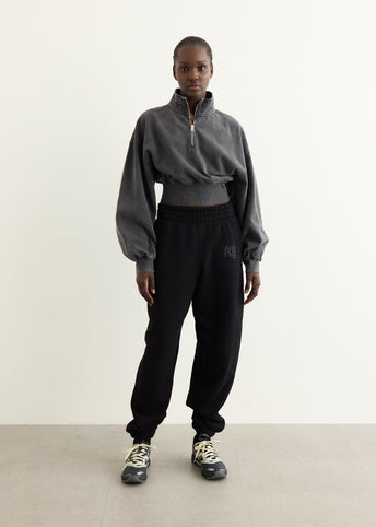 Cropped Half Zip Pull Over
