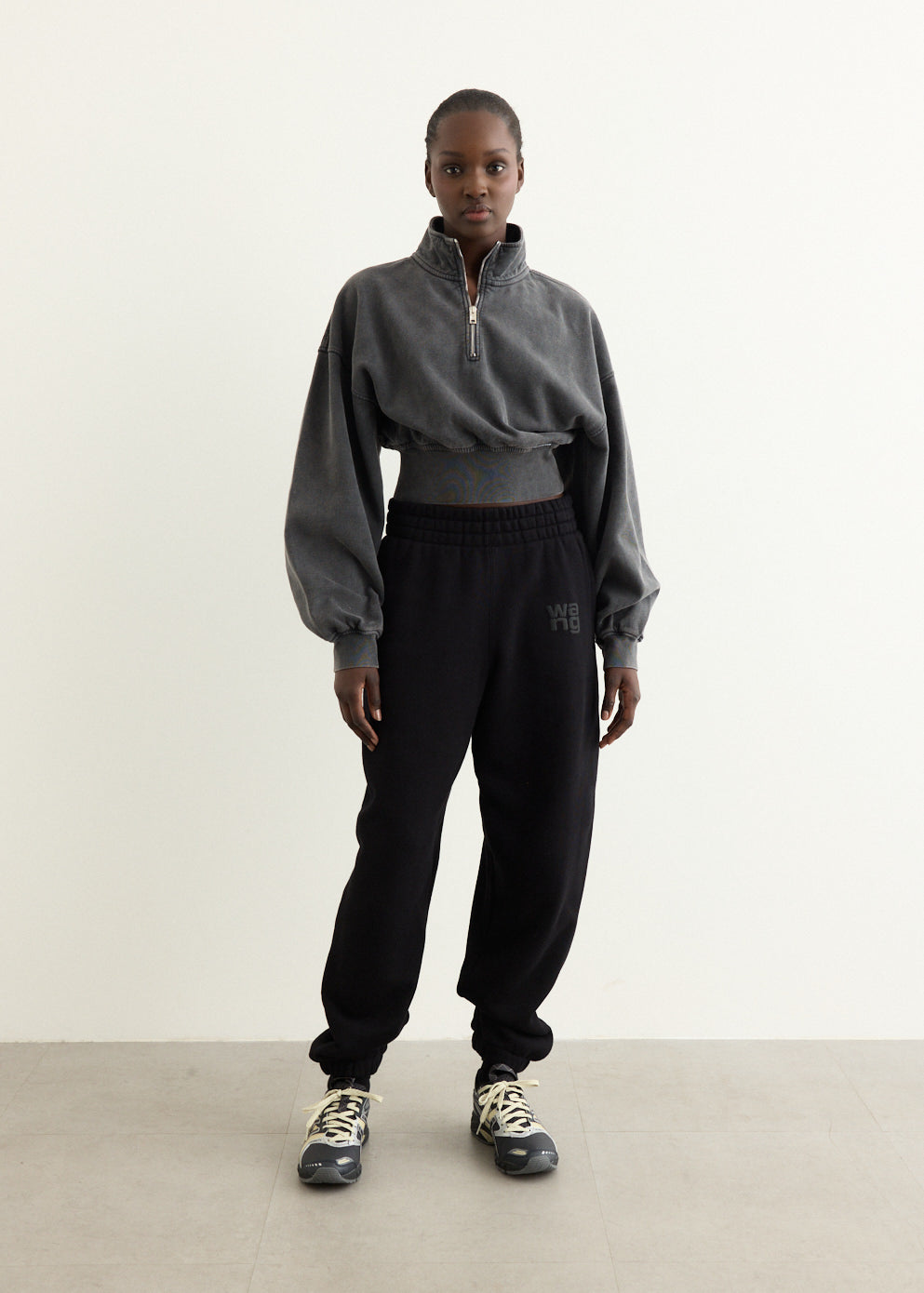 Cropped Half Zip Pull Over