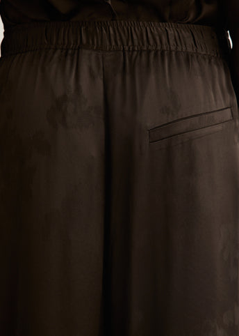 Fluid Satin Jacquard Elasticated Pants