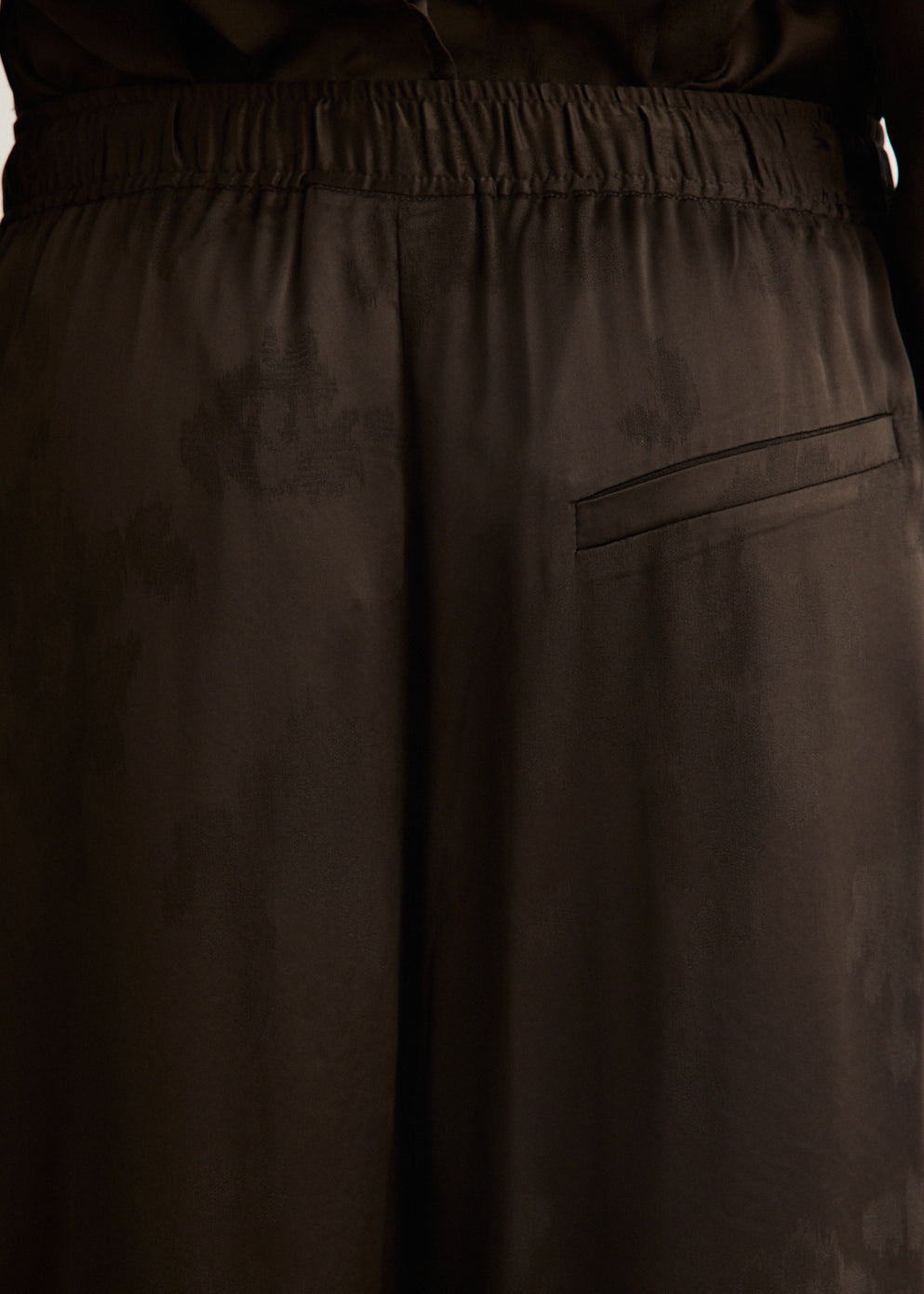 Fluid Satin Jacquard Elasticated Pants