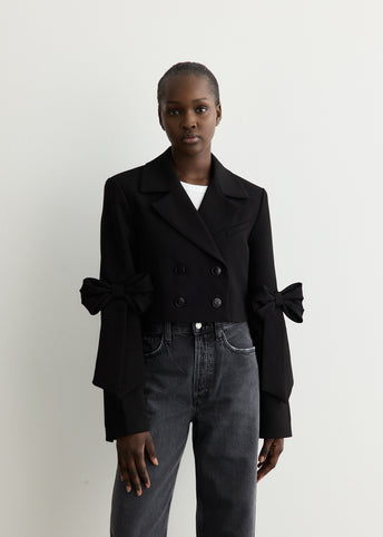 Bonded Crepe Cropped Blazer