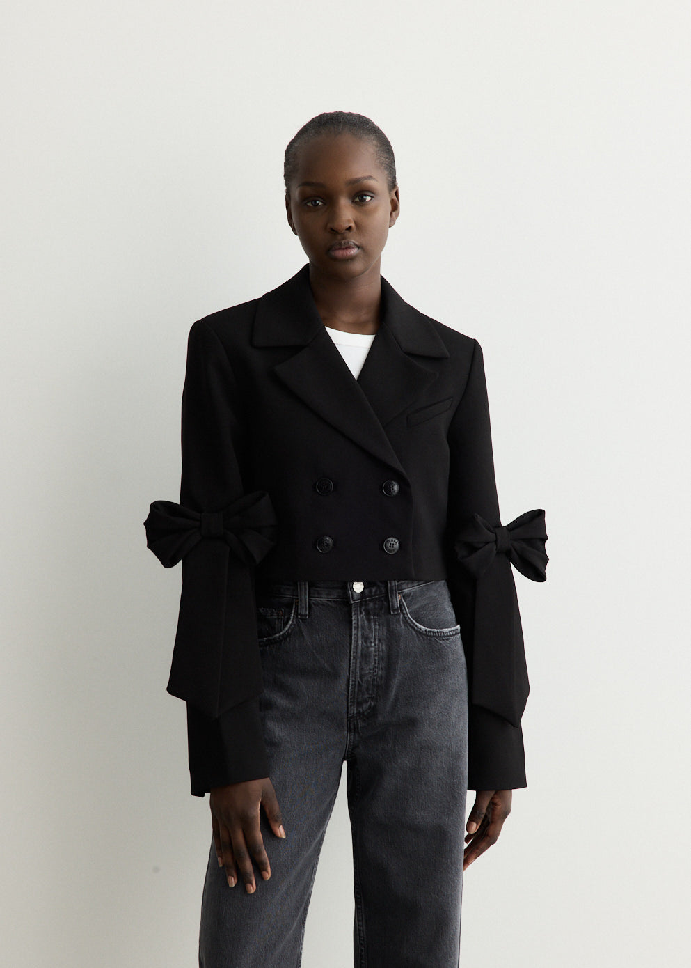 Bonded Crepe Cropped Blazer