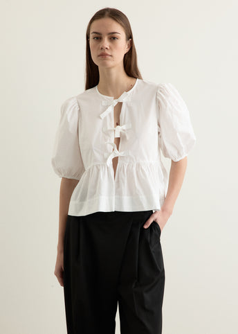 Cotton Poplin Peplum Blouse