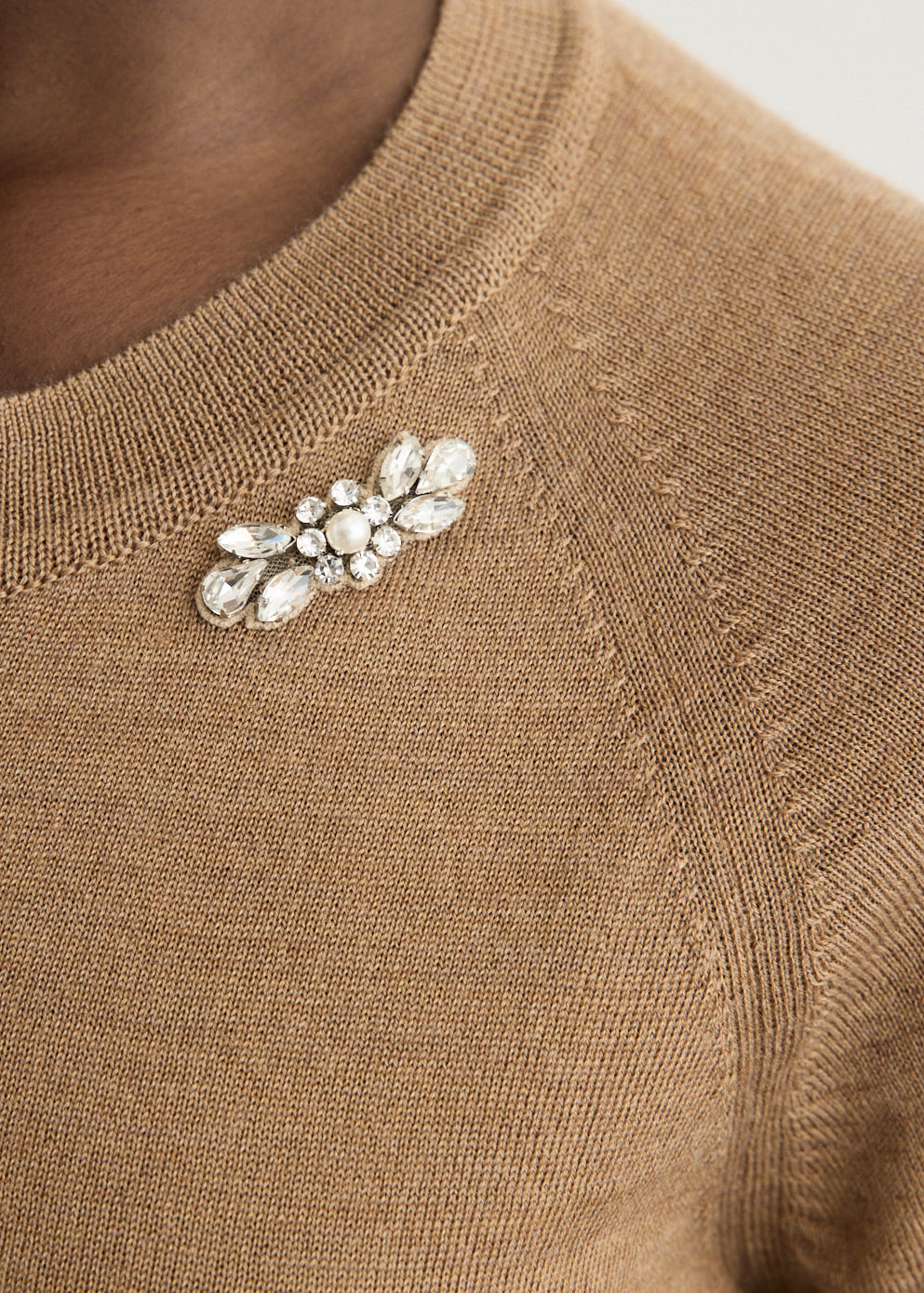 Embellished Cropped Merino Silk Cardigan