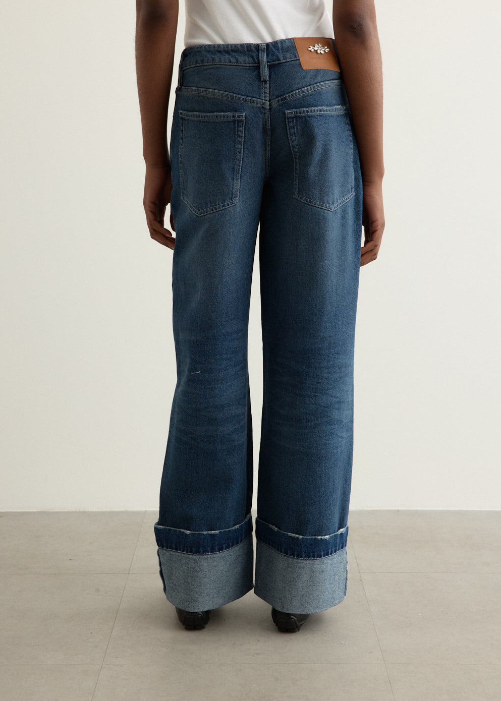 Distressed Embellished Straight Leg Jeans