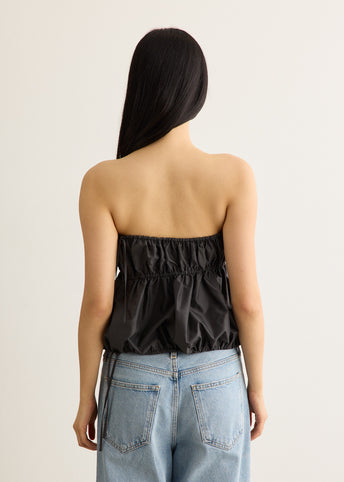 Paper Taffeta Strapless Drawstring Top