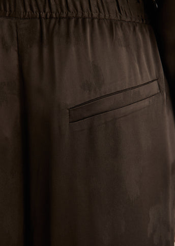 Fluid Satin Jacquard Elasticated Pants