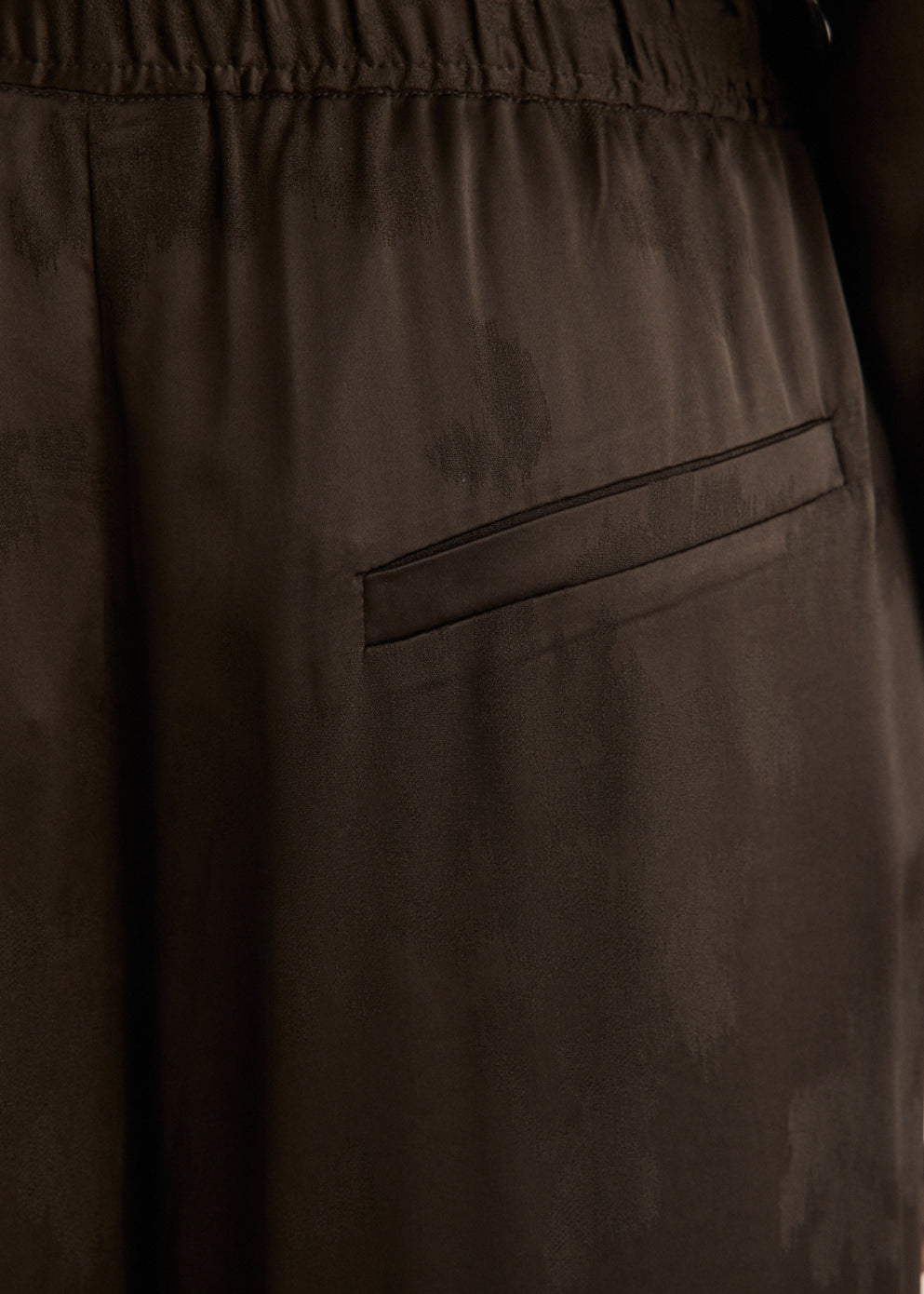 Fluid Satin Jacquard Elasticated Pants