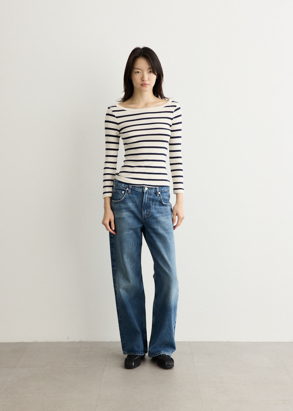 Boat Neck Slim T-Shirt