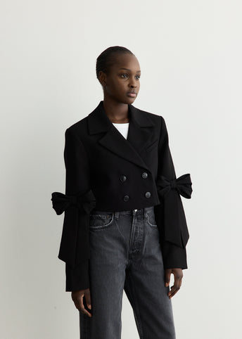Bonded Crepe Cropped Blazer