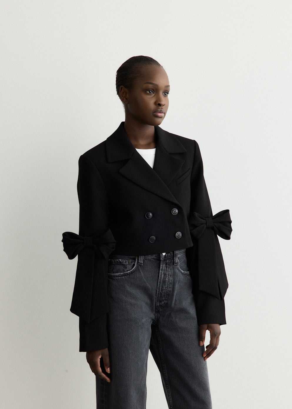 Bonded Crepe Cropped Blazer