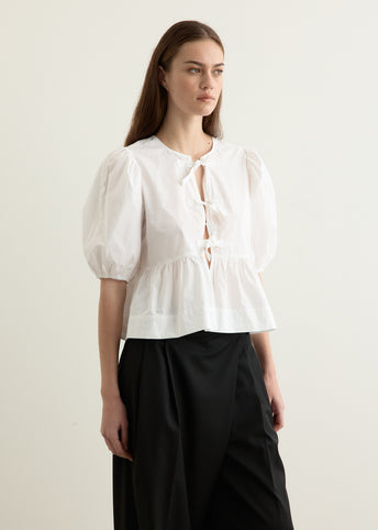Cotton Poplin Peplum Blouse