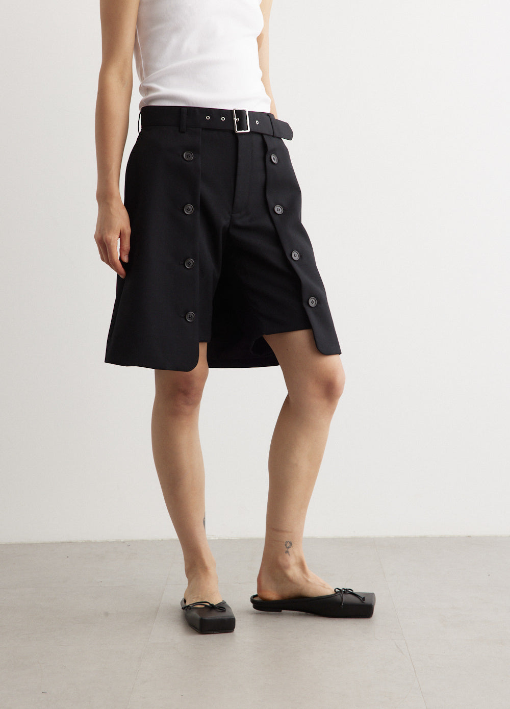 Wool Gabardine Shorts