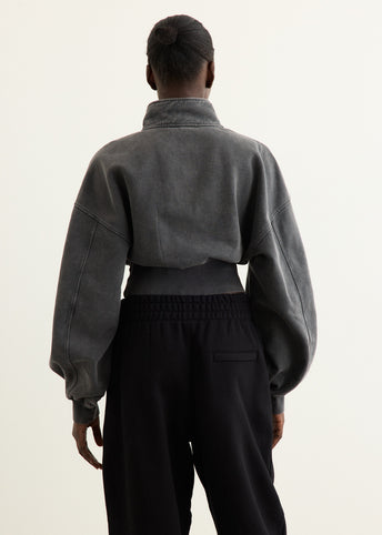 Cropped Half Zip Pull Over