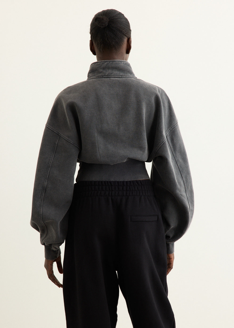 Cropped Half Zip Pull Over