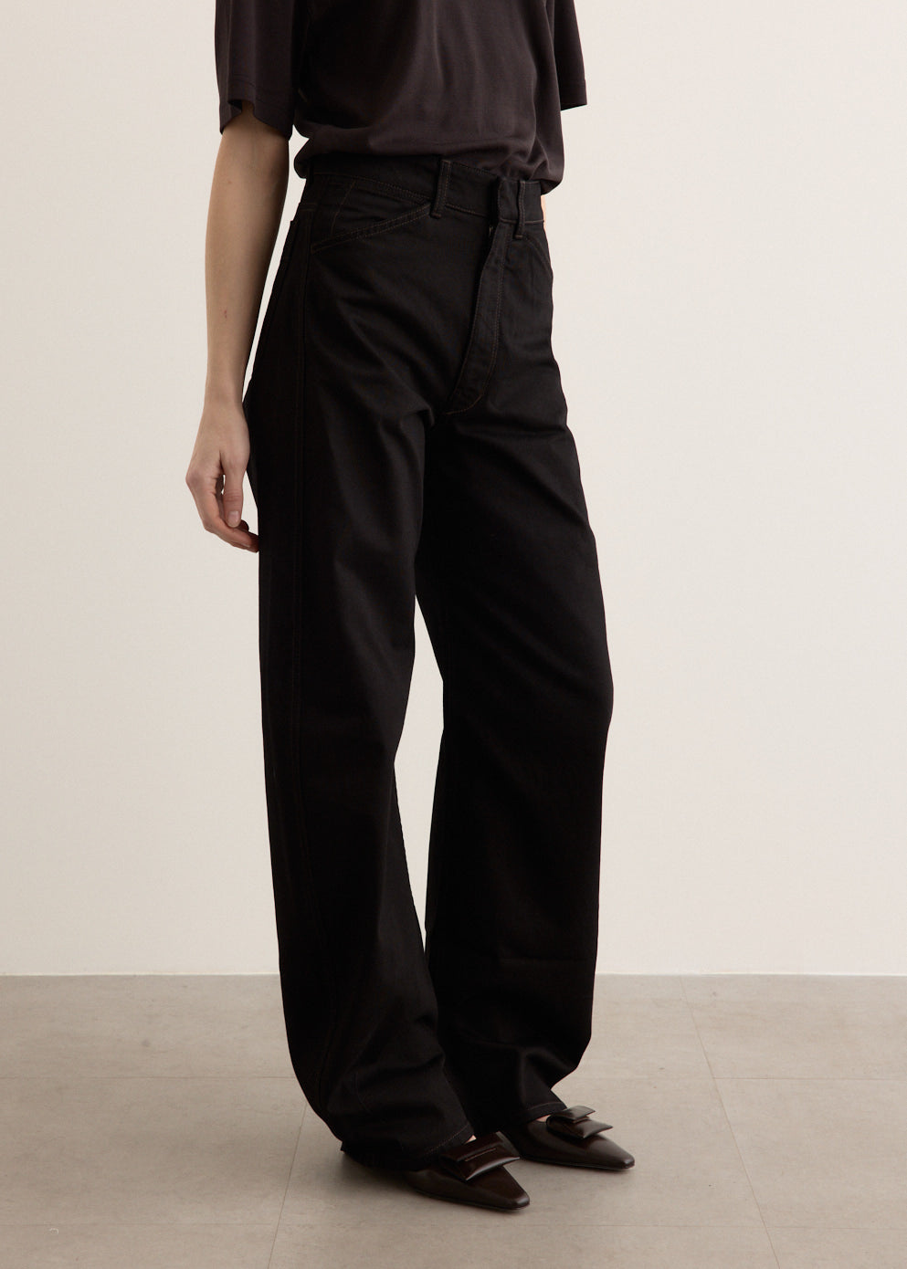 High Waisted Curved Pants