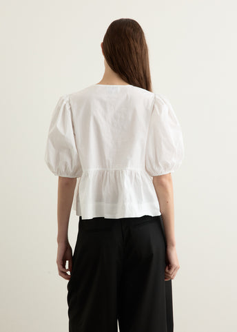 Cotton Poplin Peplum Blouse