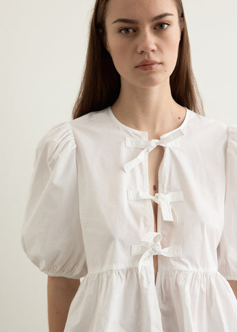 Cotton Poplin Peplum Blouse