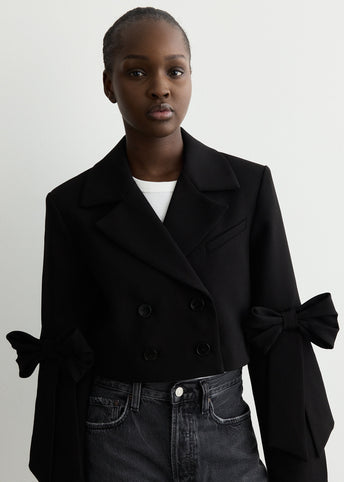 Bonded Crepe Cropped Blazer