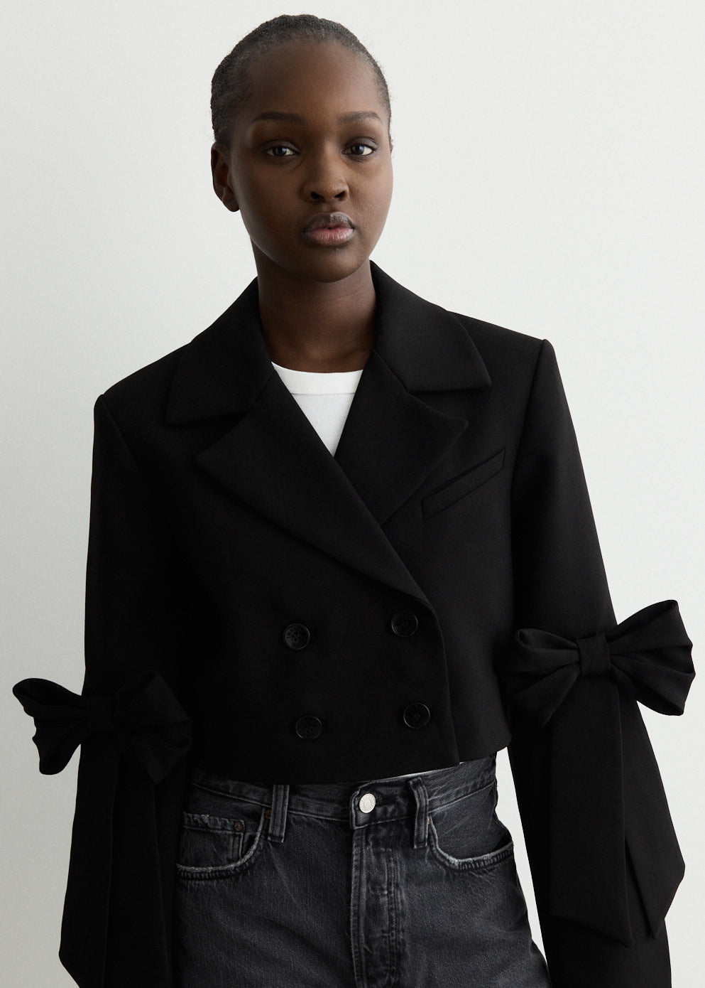 Bonded Crepe Cropped Blazer