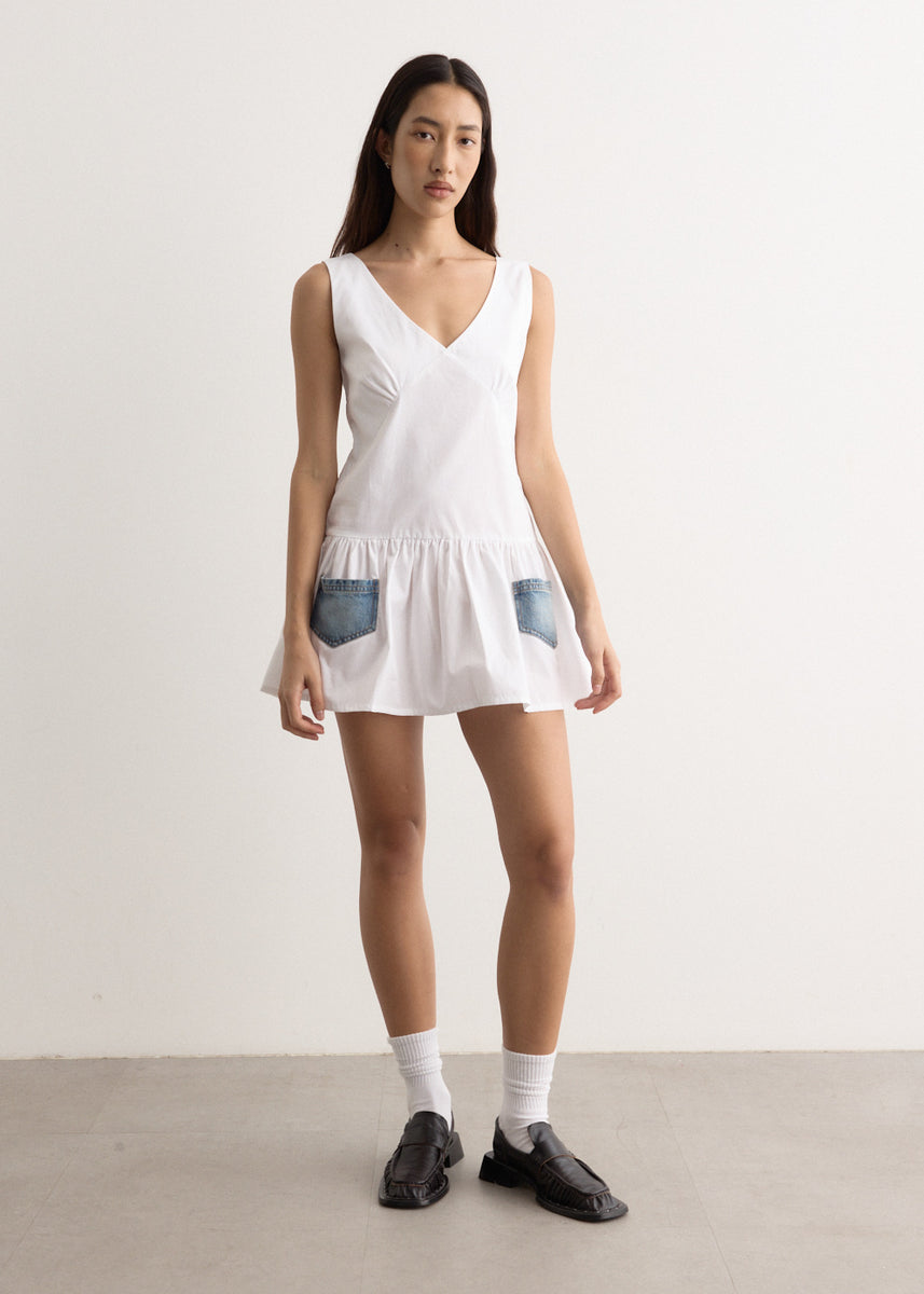 gimaguas ♥ GARACHICO MINI DRESS /追跡付 GIMAGUAS Garachico Mini Dress White Blue - Laneway Boutique