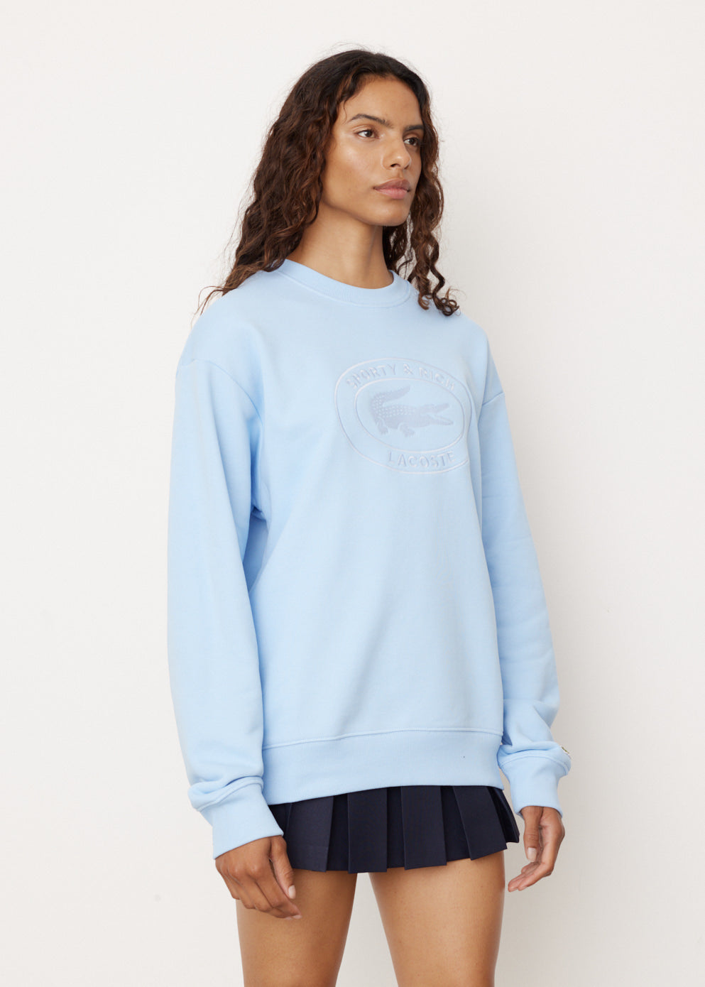x Lacoste Oval Logo Embroidered Crewneck