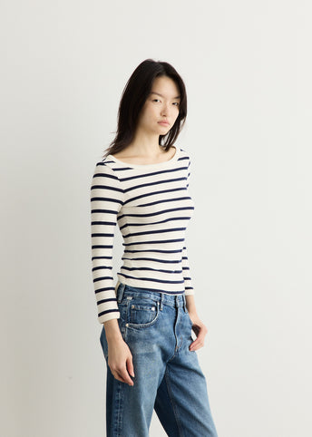 Boat Neck Slim T-Shirt