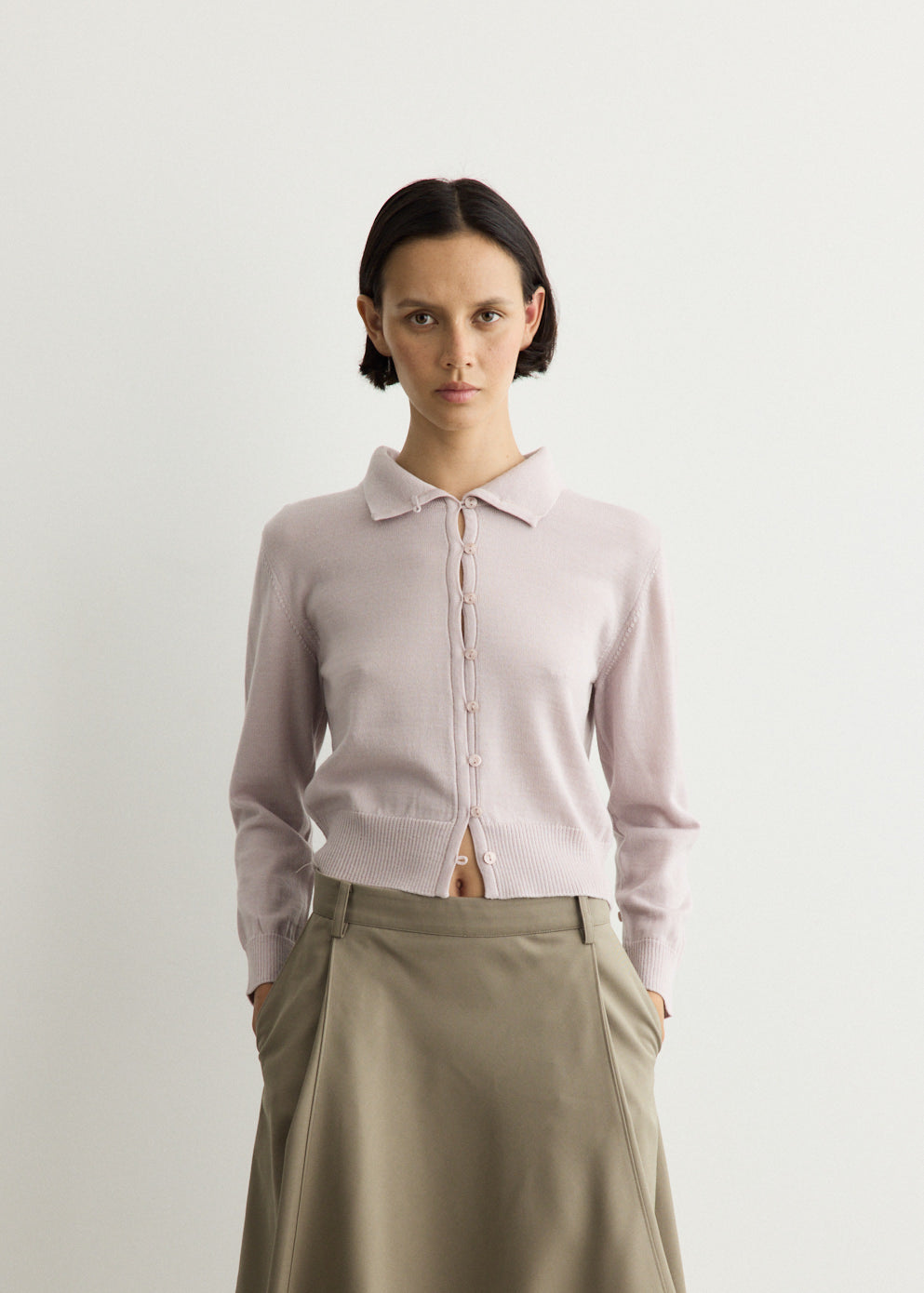 High Neck Knit Cardigan