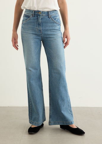 Cinch Back Bootcut Denim Jeans
