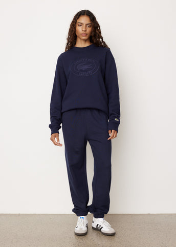 x Lacoste Oval Logo Embroidered Crewneck