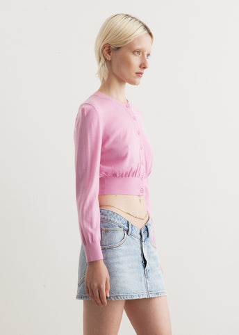 Superfine Cropped Crewneck Cardigan