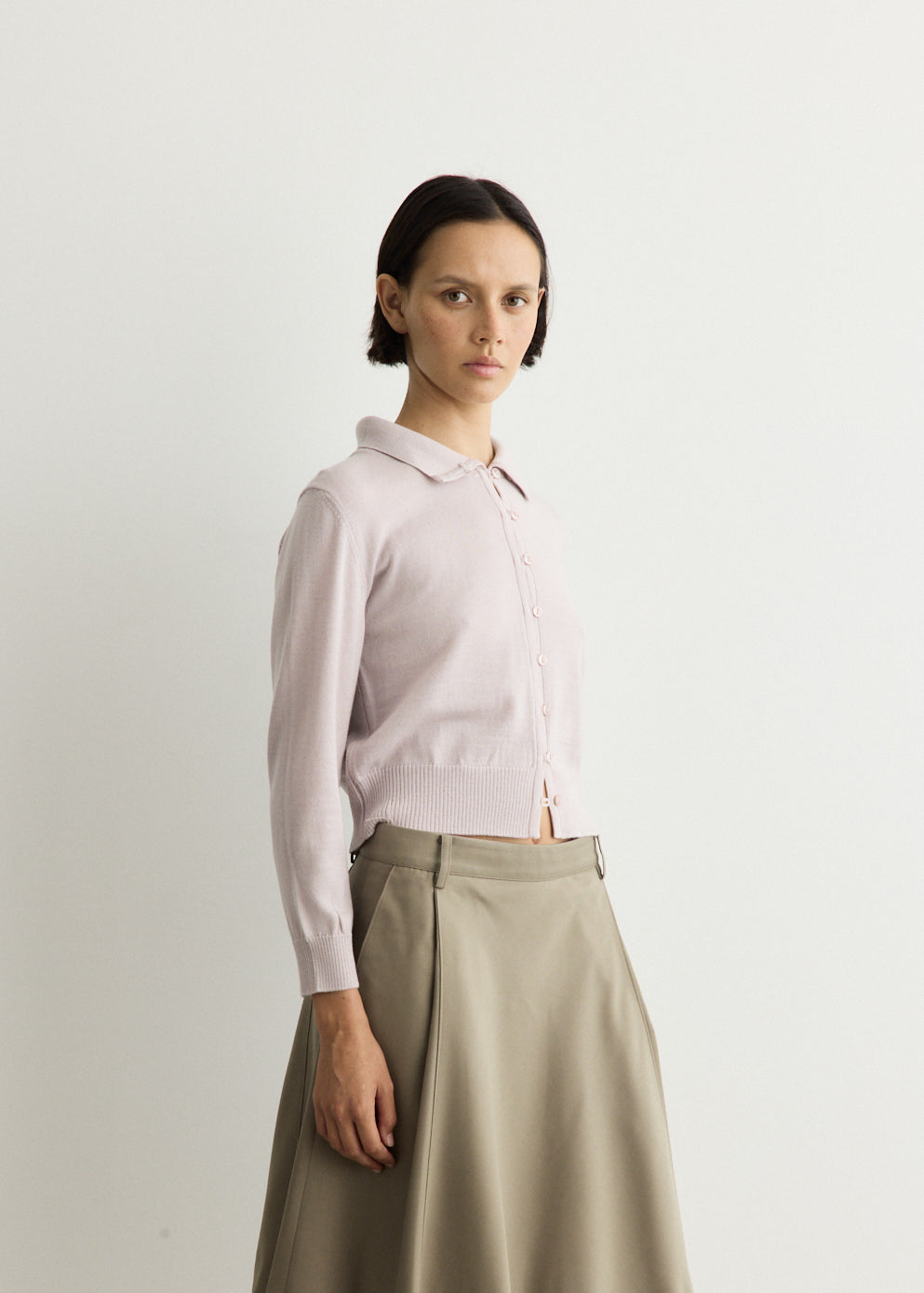 High Neck Knit Cardigan