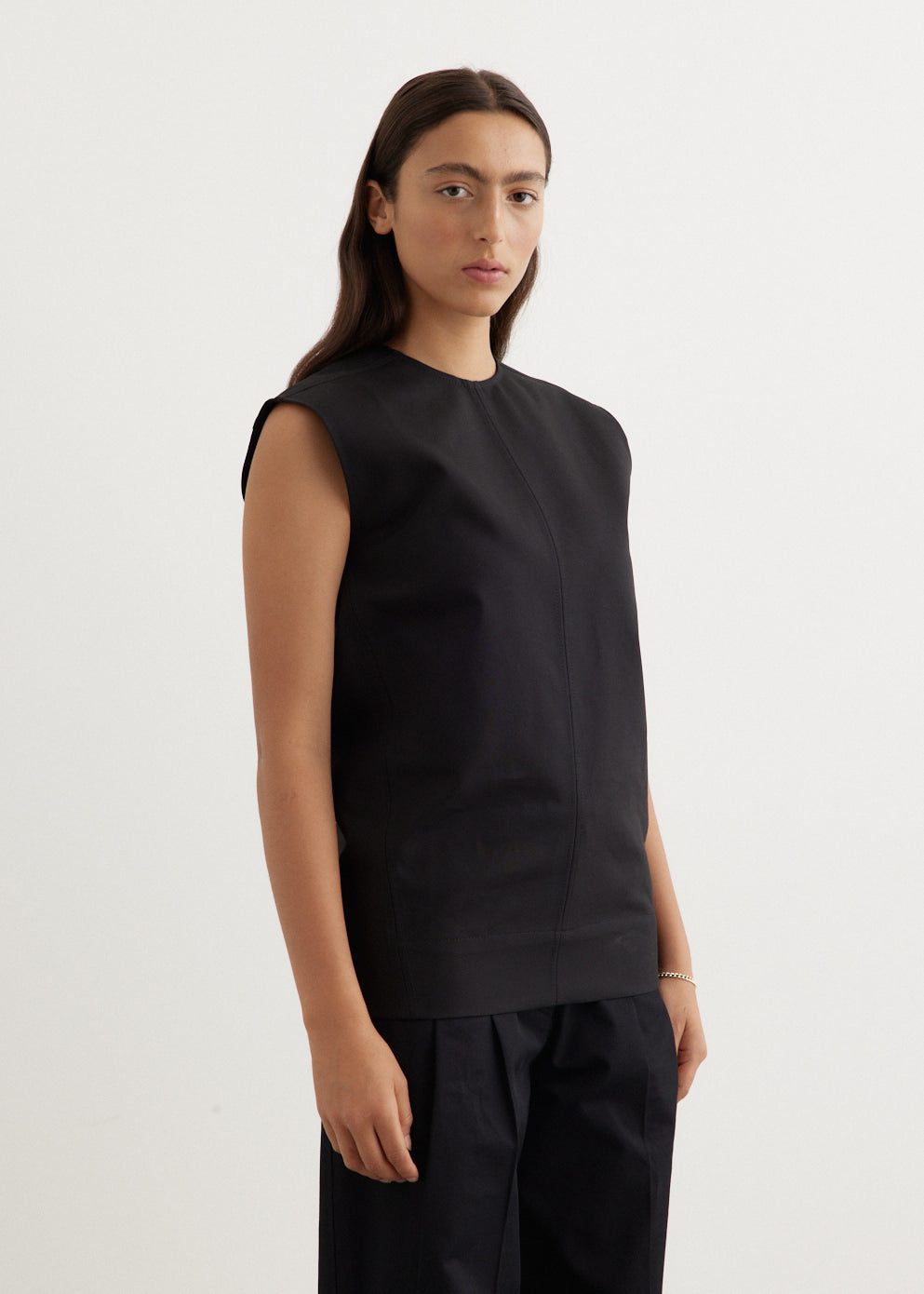 Sleeveless Twisted-Seam Top