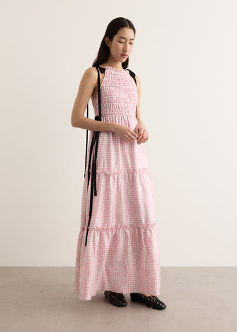 Shibori Pleat Maxi Smock Slip Dress