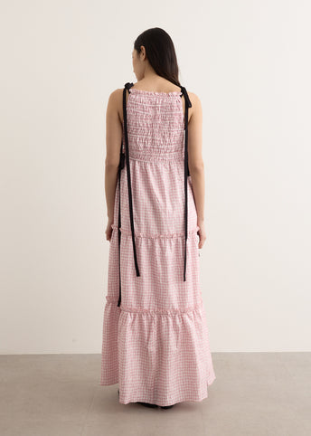 Shibori Pleat Maxi Smock Slip Dress