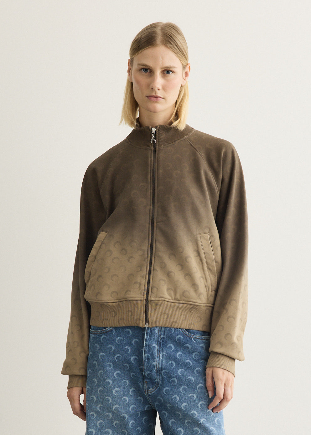 Faded Moon Zipped Sweater