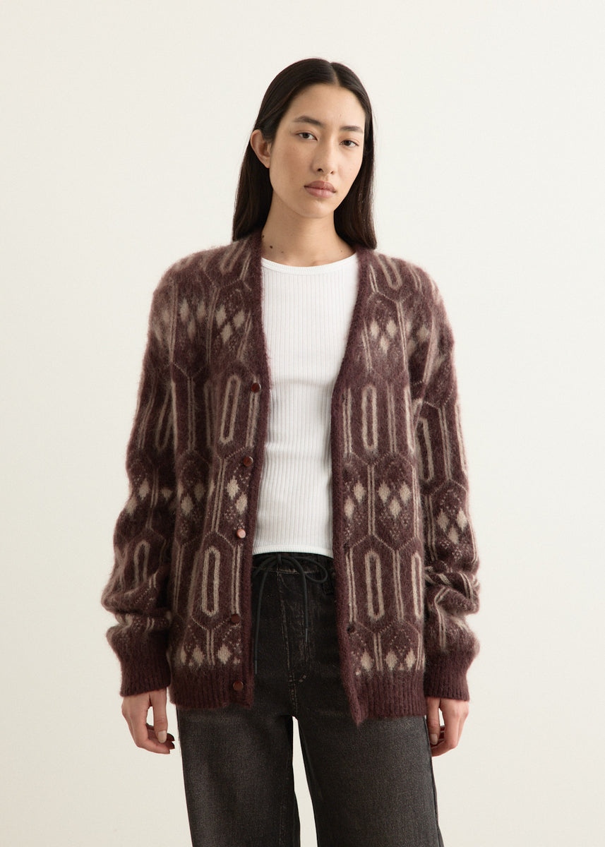 Geometric Mohair Cardigan