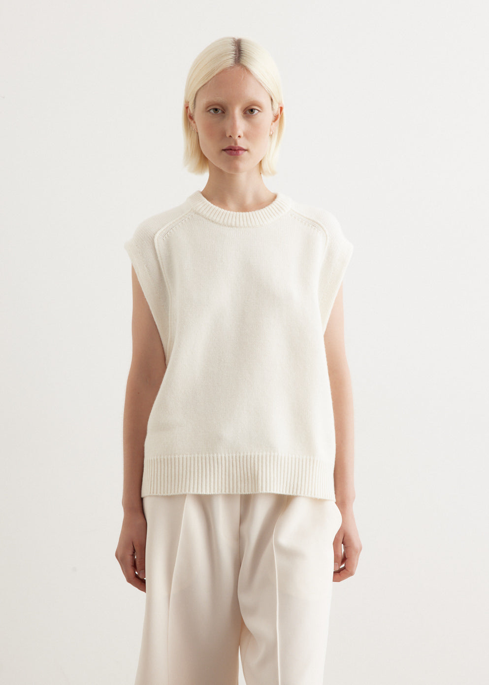 Loulou Studio - Sleeveless Boxy Sweater Top - Tops,Specials : American Fashion Style Bags On Sale Loulou Studio - Sleeveless Boxy Sweater Top - Tops,Specials : American Fashion Style Bags On Sale