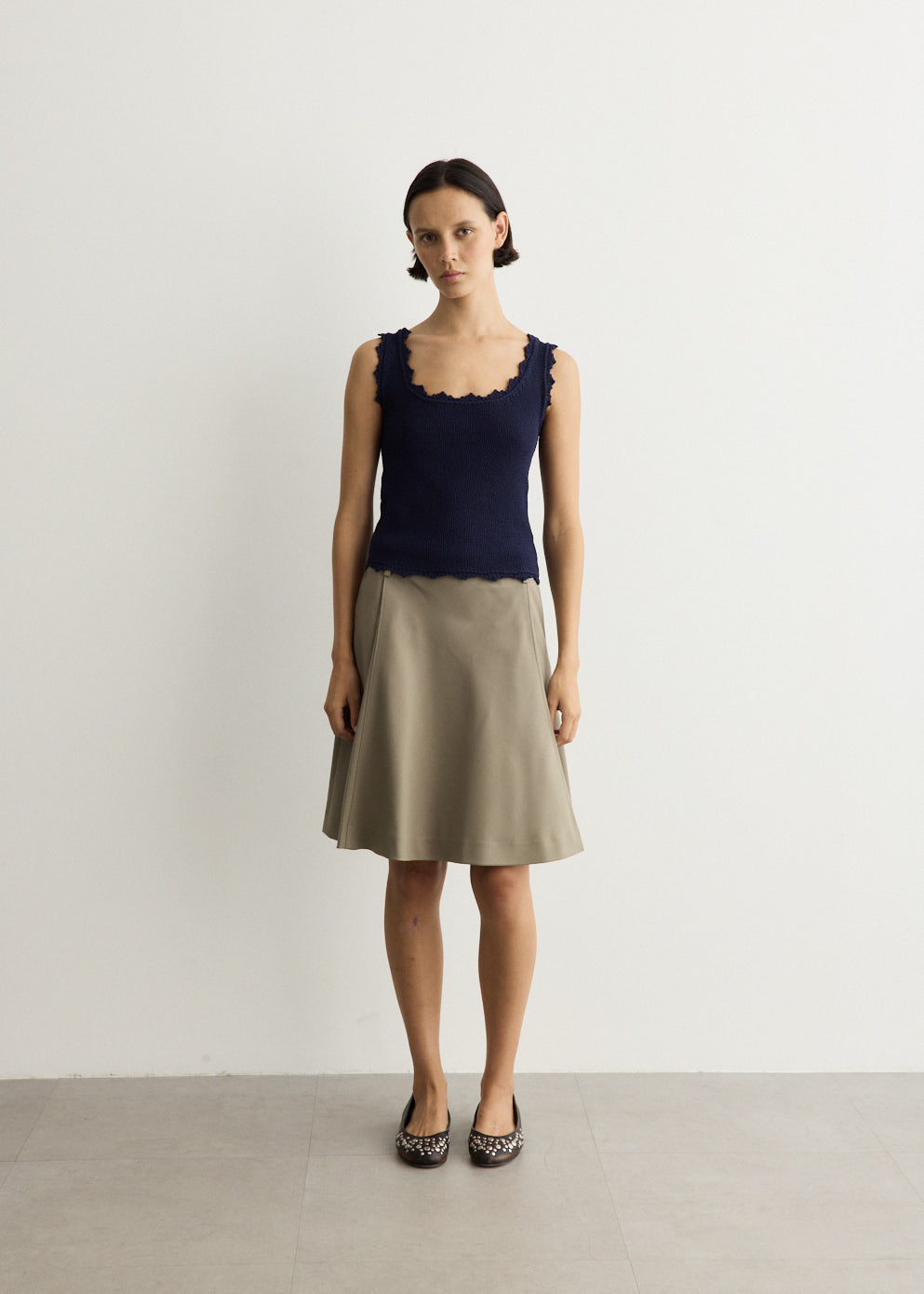 Flared Midi Skirt