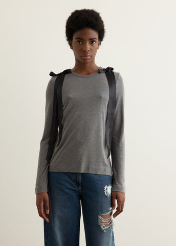 Bow Ribbon Tail Long Sleeve T-Shirt