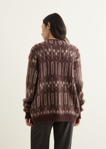 Geometric Mohair Cardigan