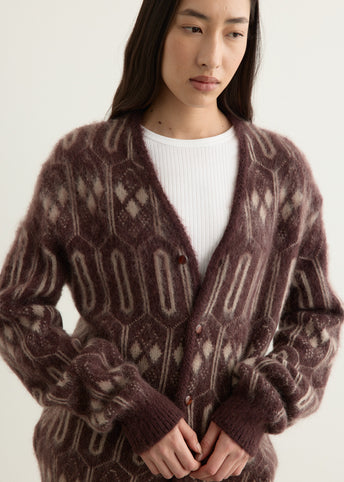 Geometric Mohair Cardigan