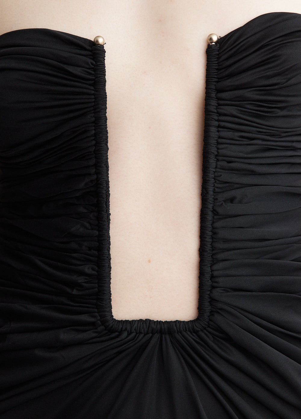 Plunge Strapless Column Dress
