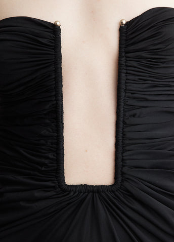Plunge Strapless Column Dress