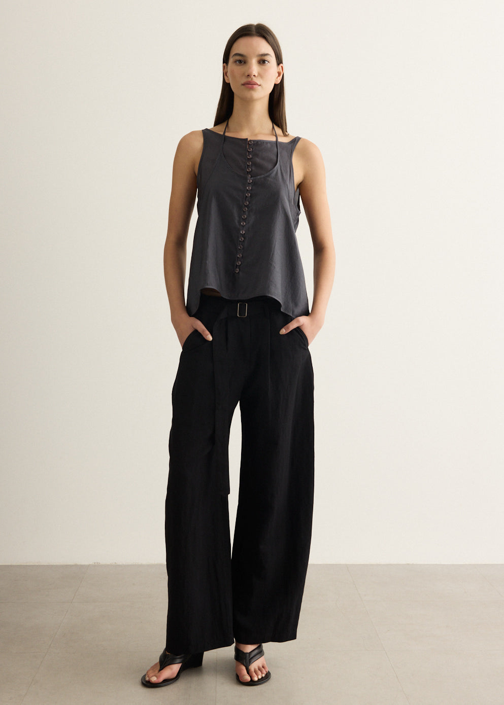 Incu Exclusive Wide-Fit Belted Pants