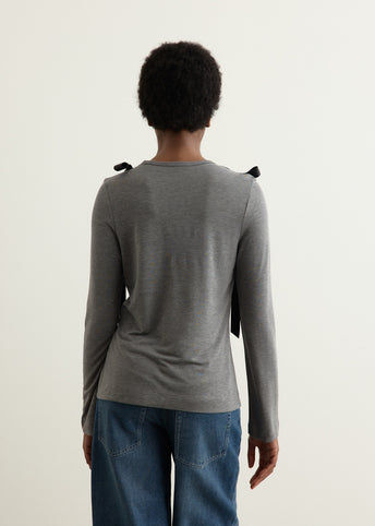 Bow Ribbon Tail Long Sleeve T-Shirt