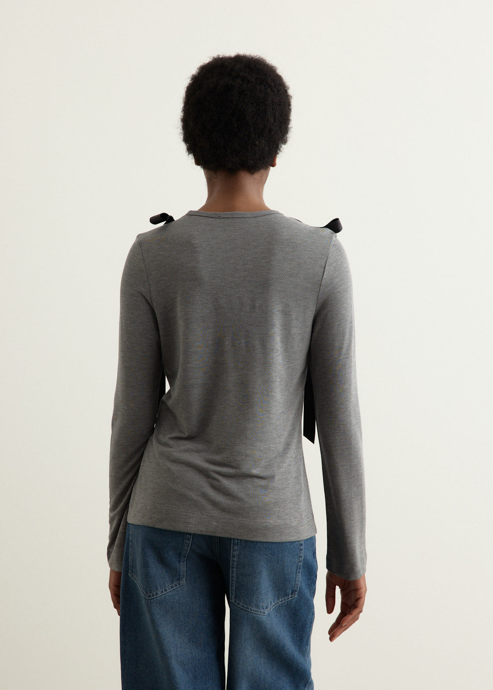 Bow Ribbon Tail Long Sleeve T-Shirt
